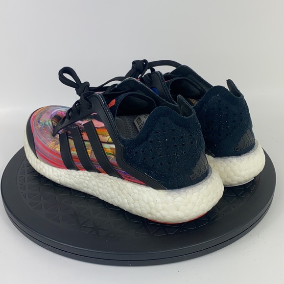 Adidas Pure Boost Black/Multicolor Running Shoes B41118 Women's Size 7 - Picture 7 of 12